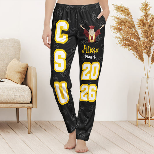Graduation Gift - Custom School, College Name - Personalized Sweatpants, Lounge Pants With Pockets
