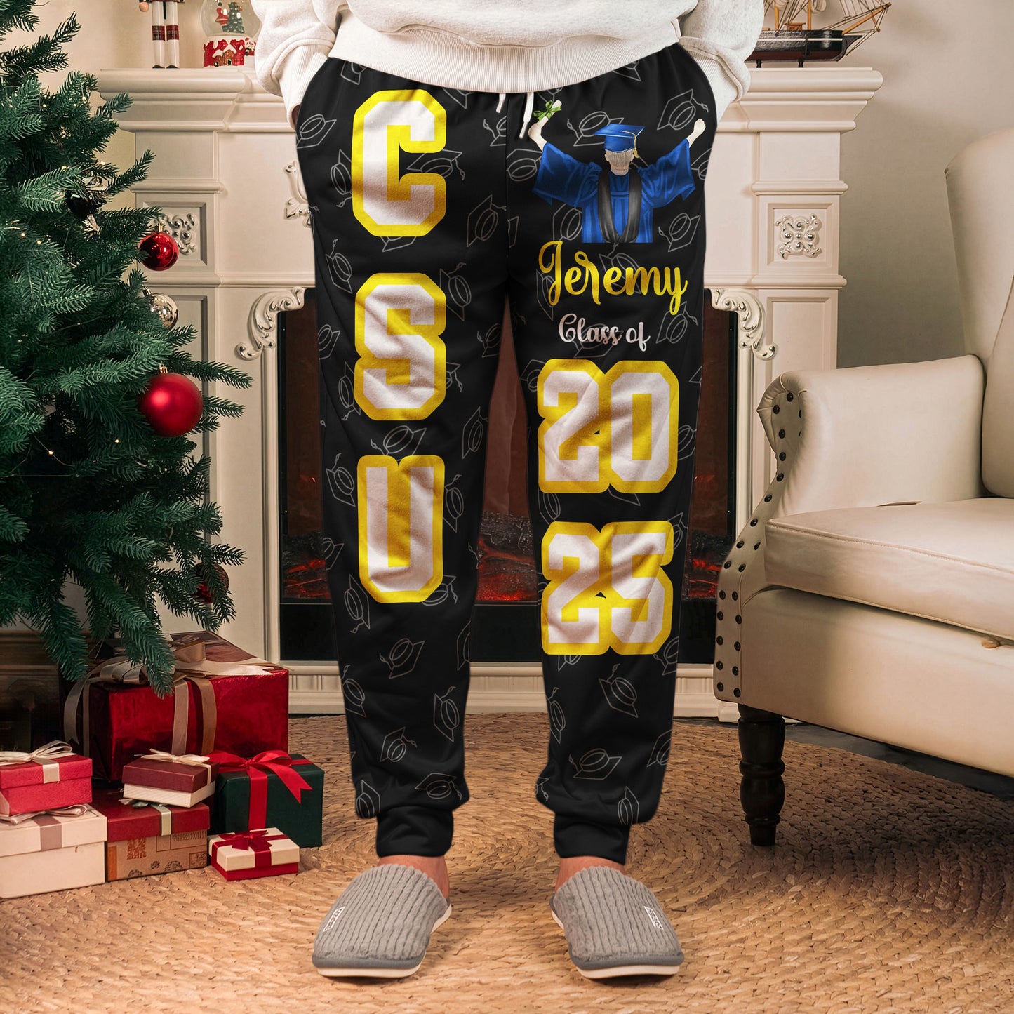 Graduation Gift - Custom School, College Name - Personalized Sweatpants
