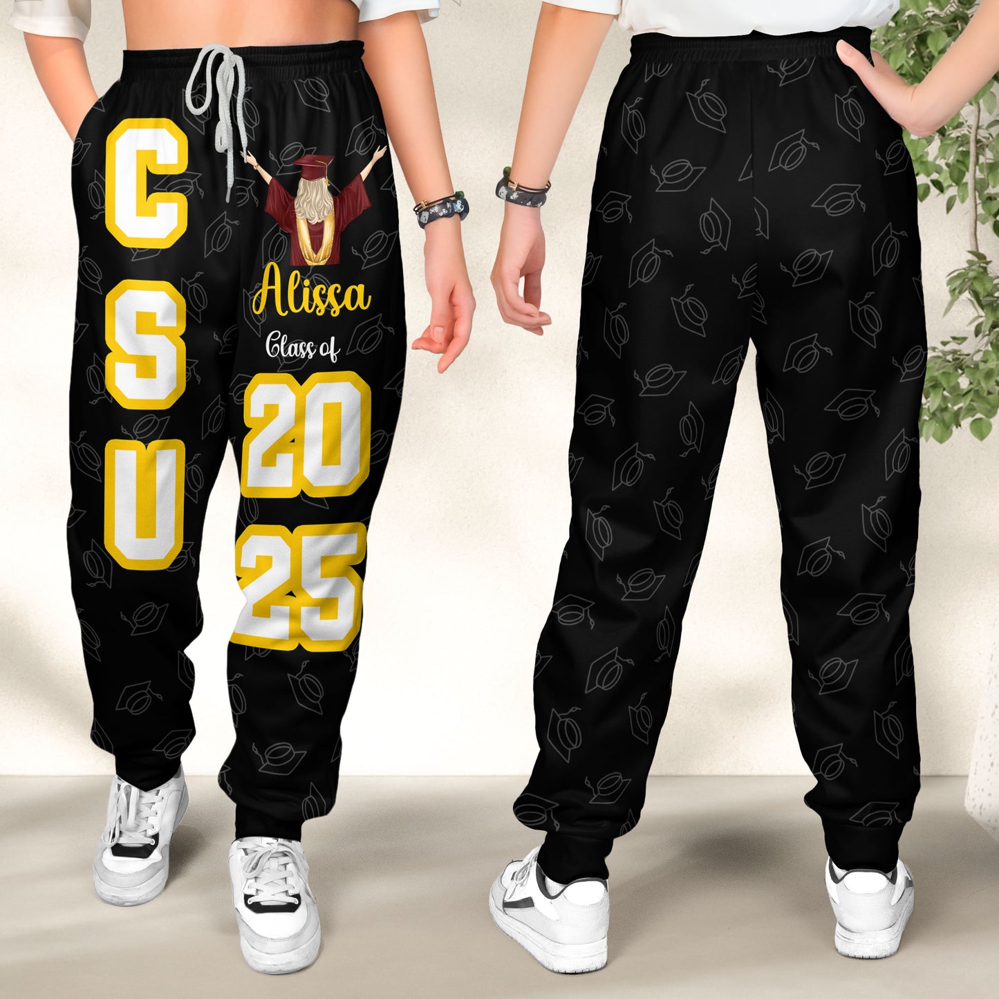 Graduation Gift - Custom School, College Name - Personalized Sweatpants