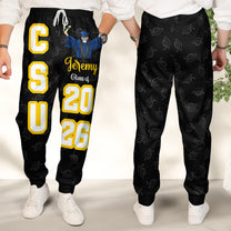 Graduation Gift - Custom School, College Name - Personalized Sweatpants, Lounge Pants With Pockets