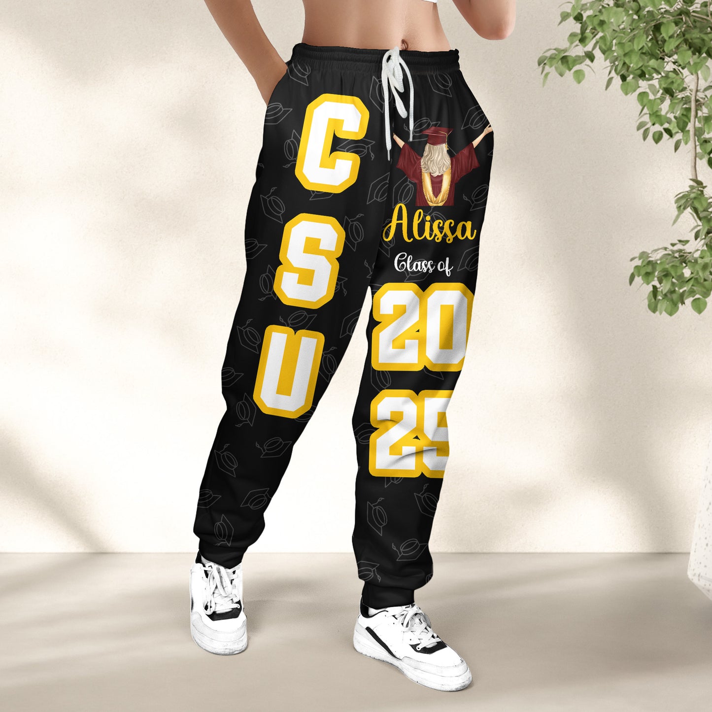 Graduation Gift - Custom School, College Name - Personalized Sweatpants