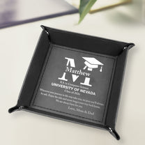 Graduation Gift Custom University College School - Personalized Leather Valet Tray
