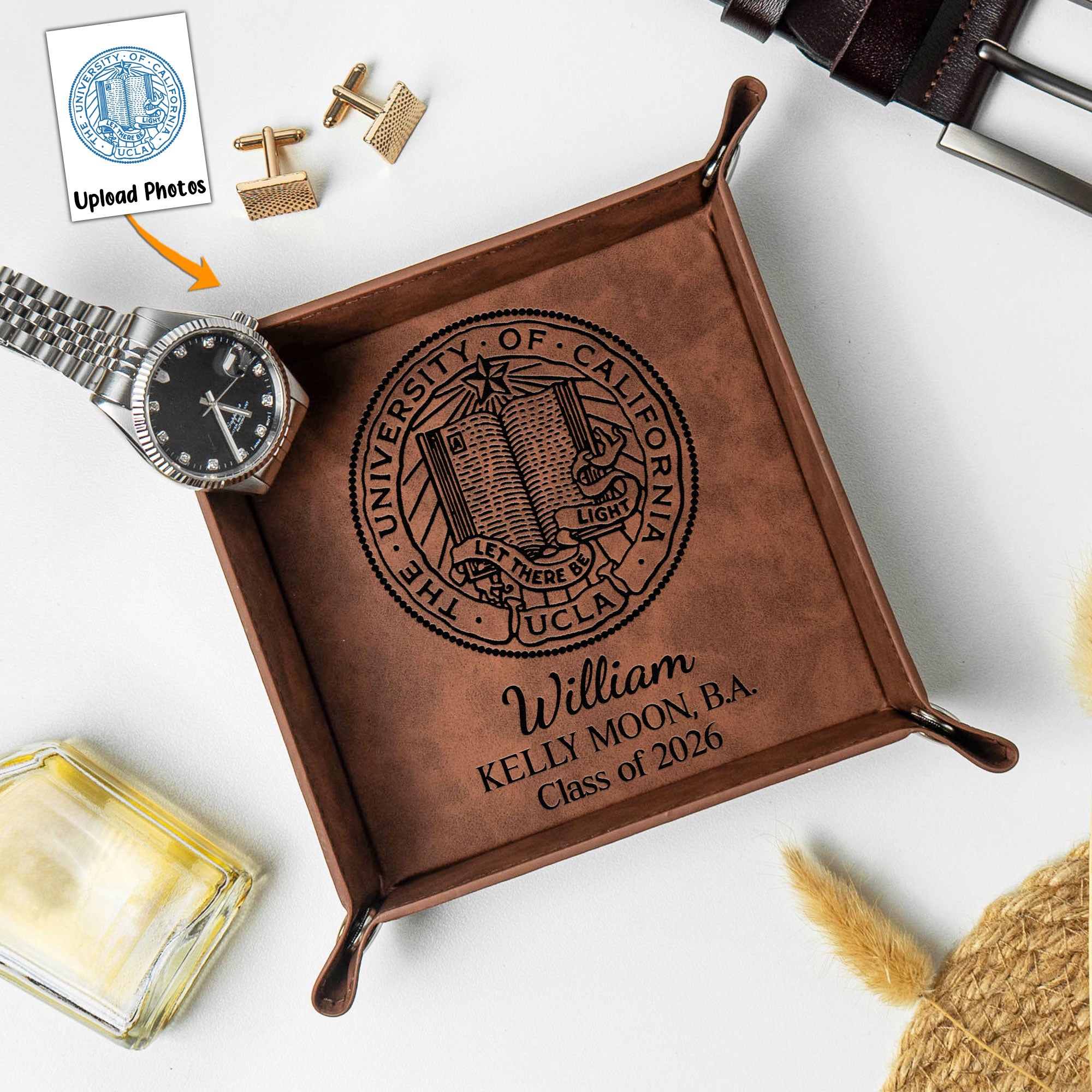 Graduation Gift Custom With University College Seal Year - Personalized Valet Tray