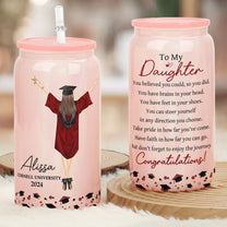 Graduation Gift Don't Forget To Enjoy The Journey - Personalized Shimmer Glass Can