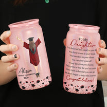 Graduation Gift Don't Forget To Enjoy The Journey - Personalized Shimmer Glass Can