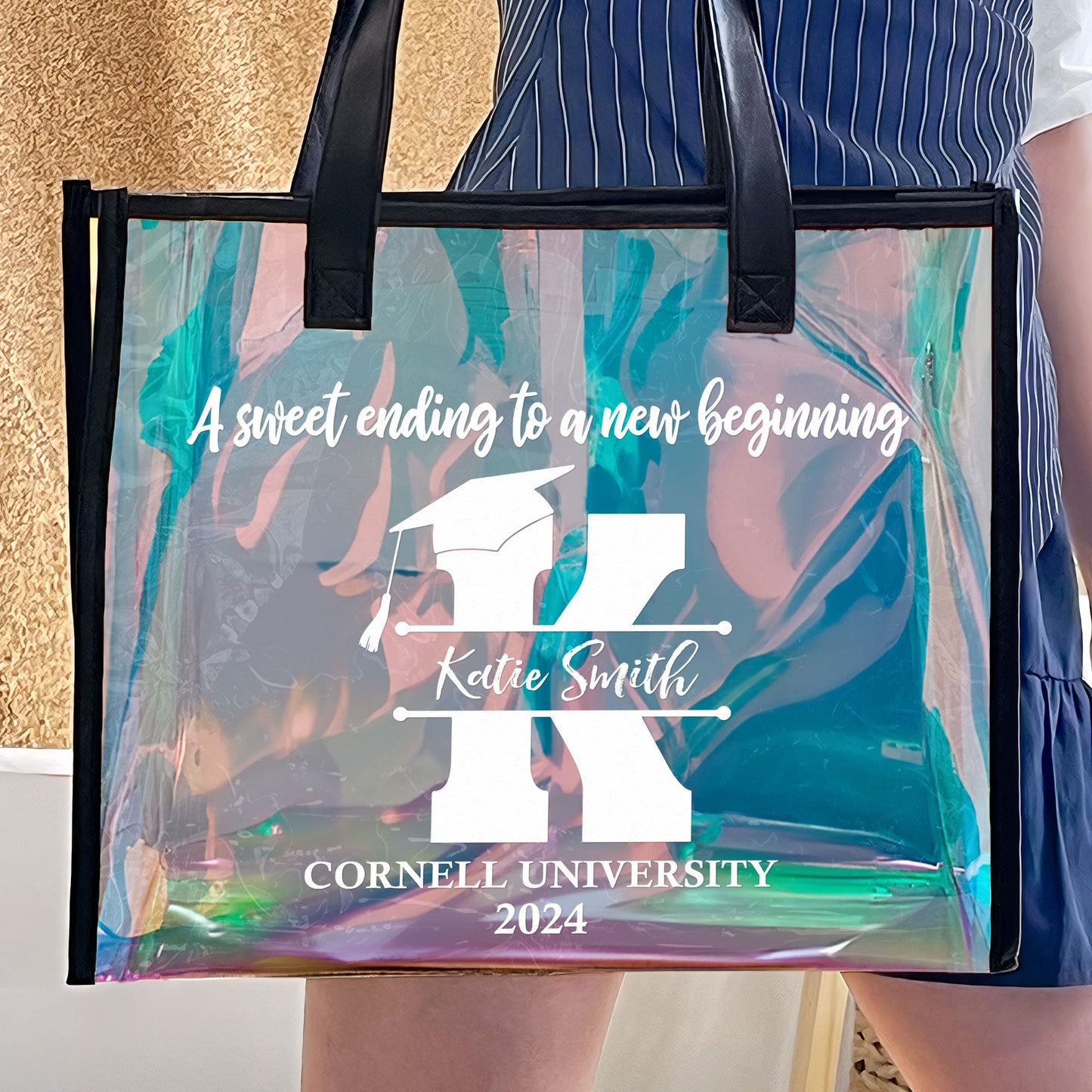 Graduation Gift For Girl A Sweet Ending - Personalized Holographic Tote