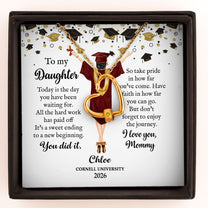 Graduation Gift For Her - Personalized Birthstone Name Necklace With Heart Pendant