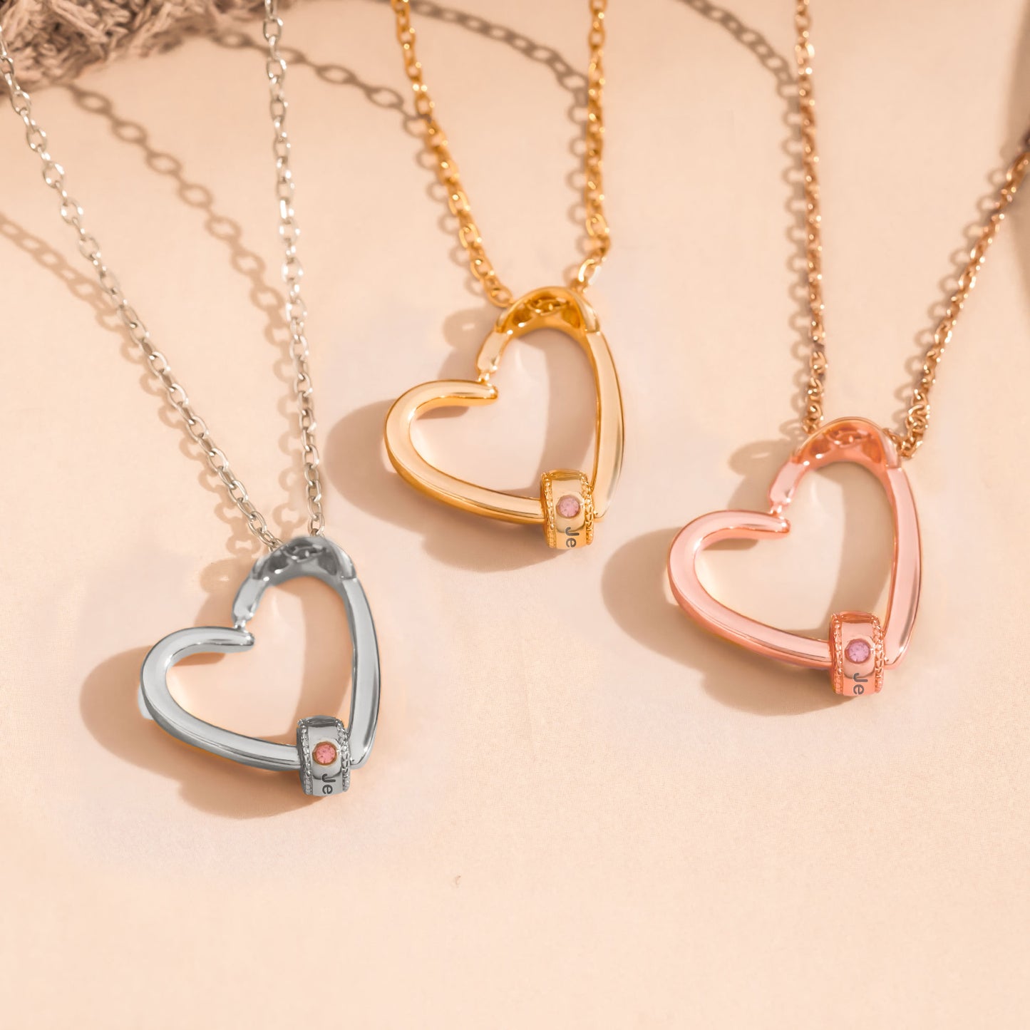 Graduation Gift For Her - Personalized Birthstone Name Necklace With Heart Pendant