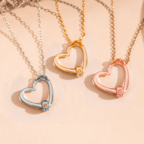 Graduation Gift For Her - Personalized Birthstone Name Necklace With Heart Pendant