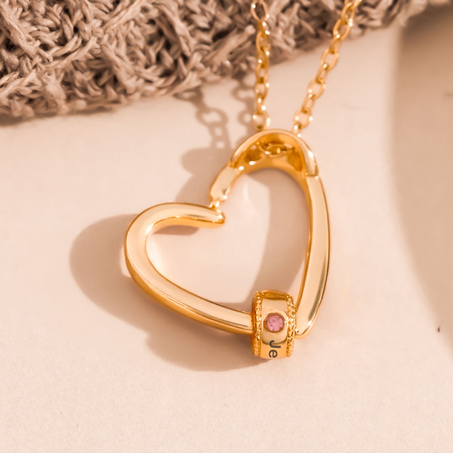 Graduation Gift For Her - Personalized Birthstone Name Necklace With Heart Pendant