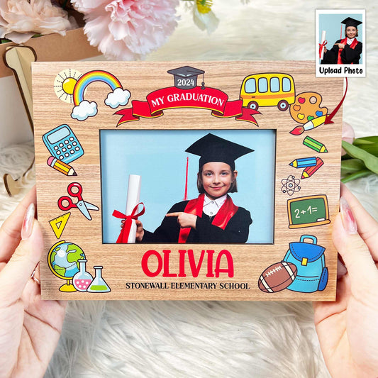 Graduation Gift For Kid - Personalized Wooden Photo Plaque