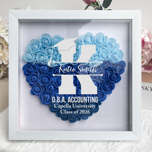 Graduation Gift For Women, Men - Personalized Flower Shadow Box