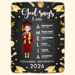 Graduation Gift - God Says You Are Bible Verse - Personalized Blanket