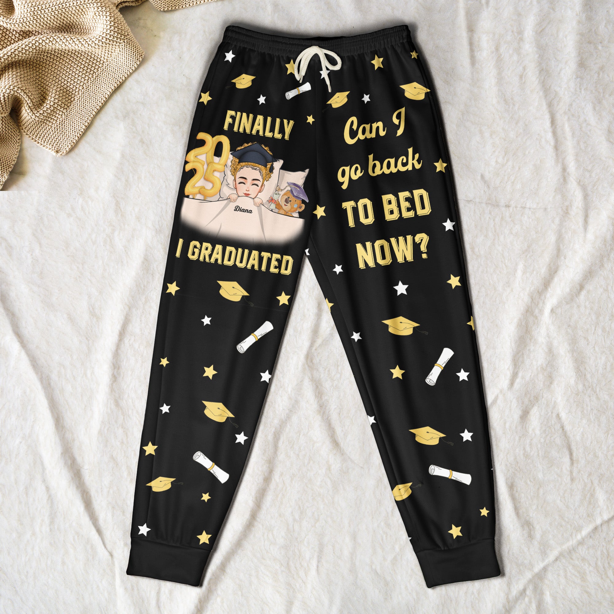 Graduation Gift I Graduated Can I Go Back To Bed - Personalized Sweatpants