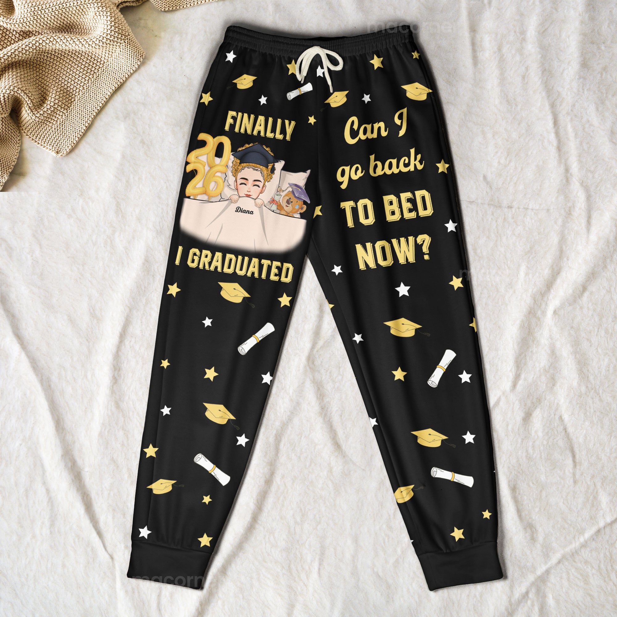 Graduation Gift I Graduated Can I Go Back To Bed - Personalized Sweatpants