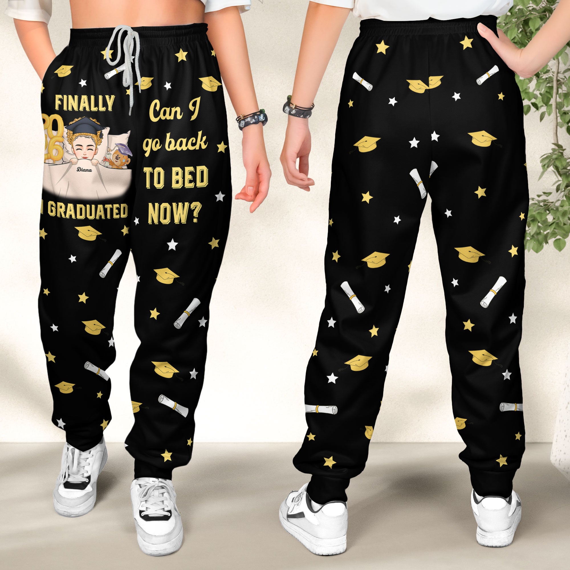 Graduation Gift I Graduated Can I Go Back To Bed - Personalized Sweatpants