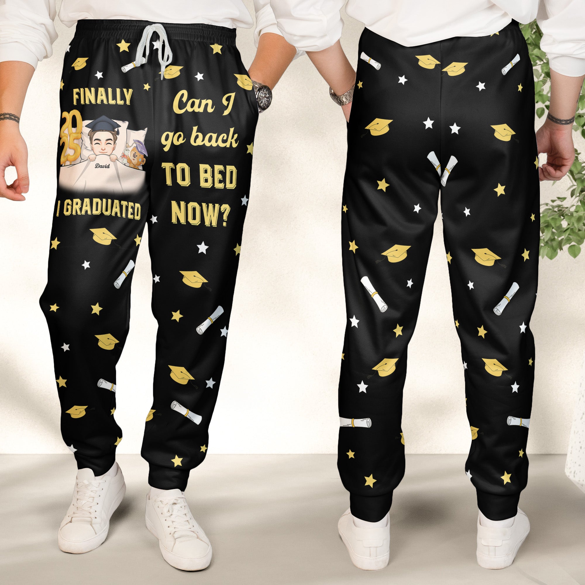 Graduation Gift I Graduated Can I Go Back To Bed - Personalized Sweatpants
