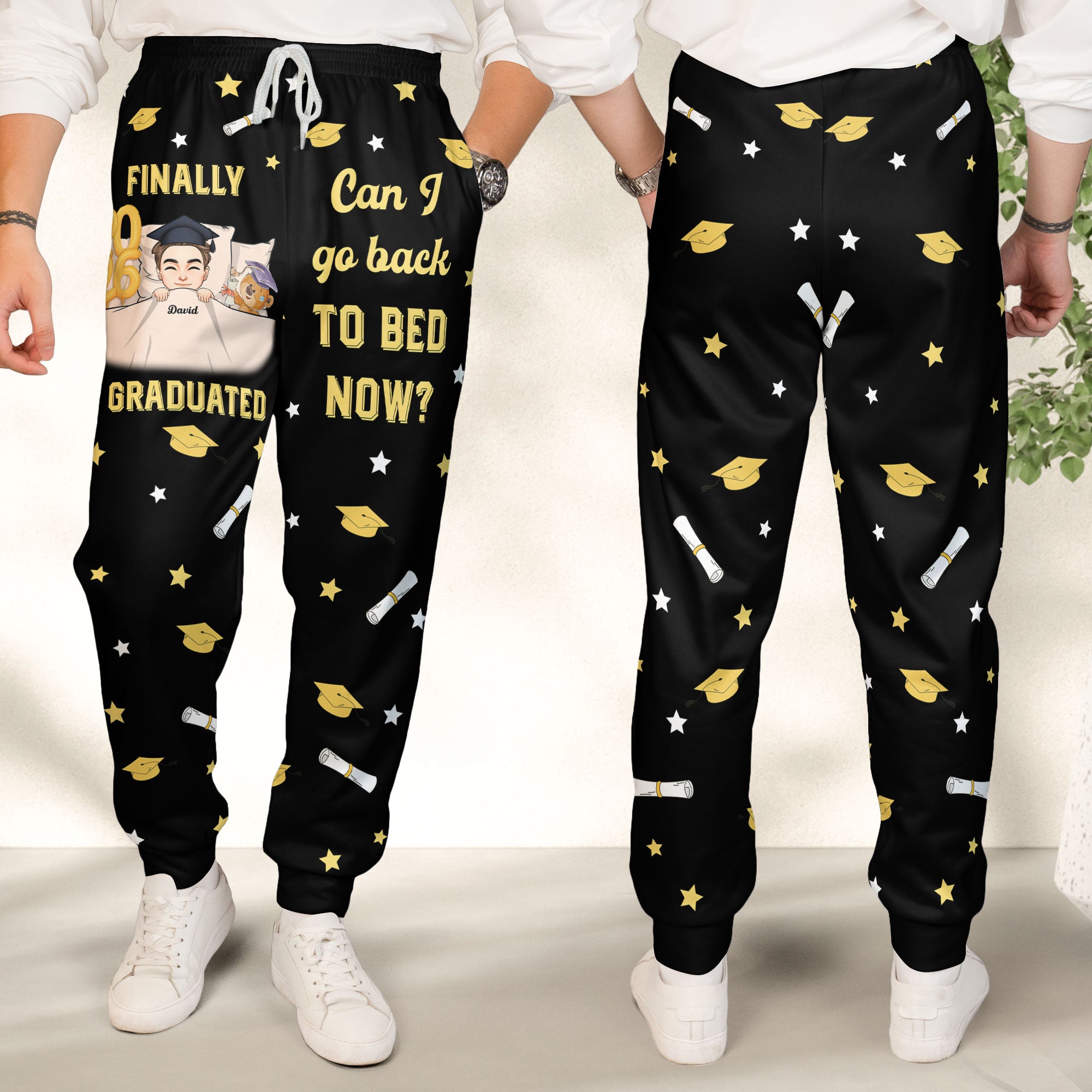 Graduation Gift I Graduated Can I Go Back To Bed - Personalized Sweatpants