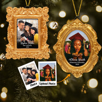 Graduation Gift Keepsake - Personalized Vintage Picture Frame Ornament
