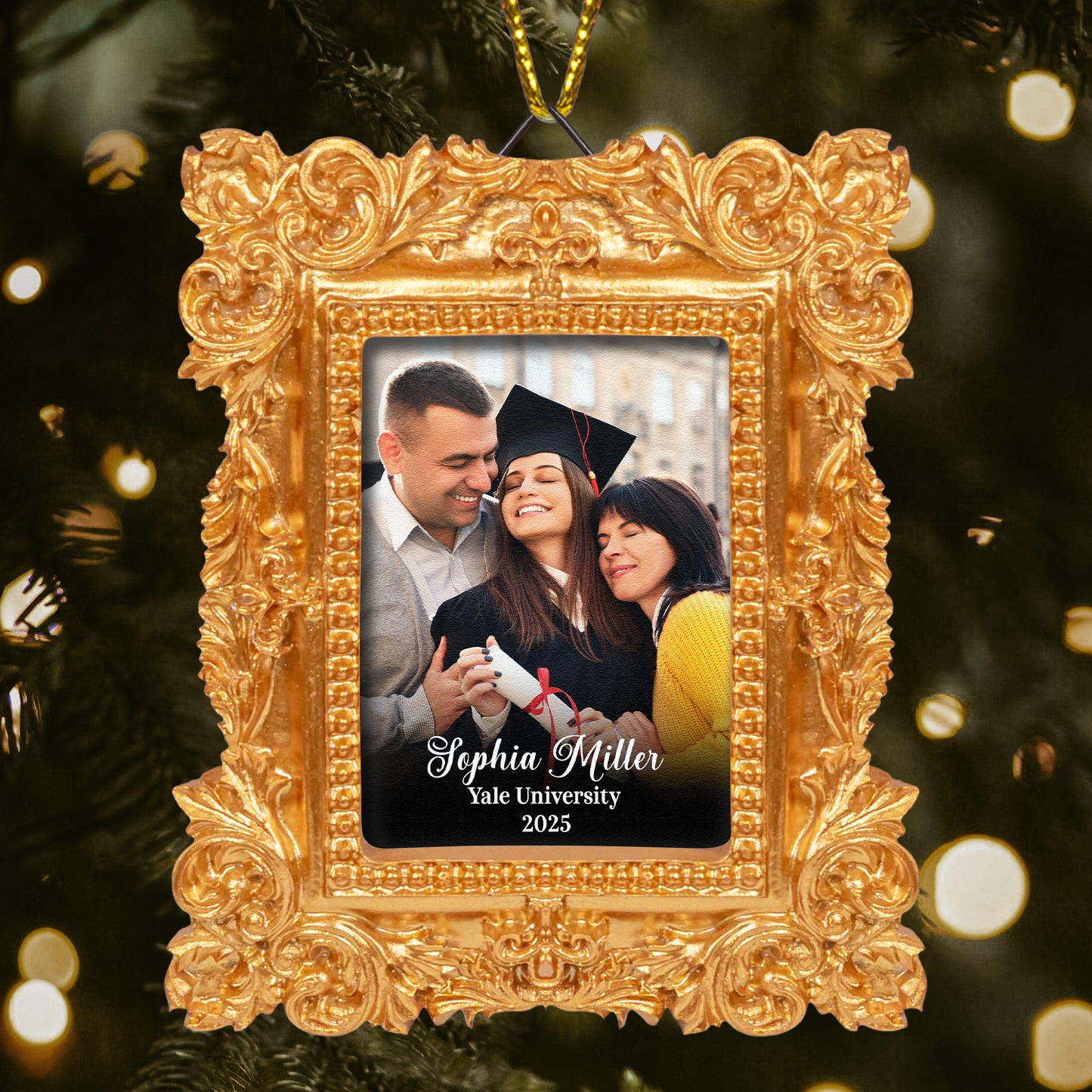 Graduation Gift Keepsake - Personalized Vintage Picture Frame Ornament