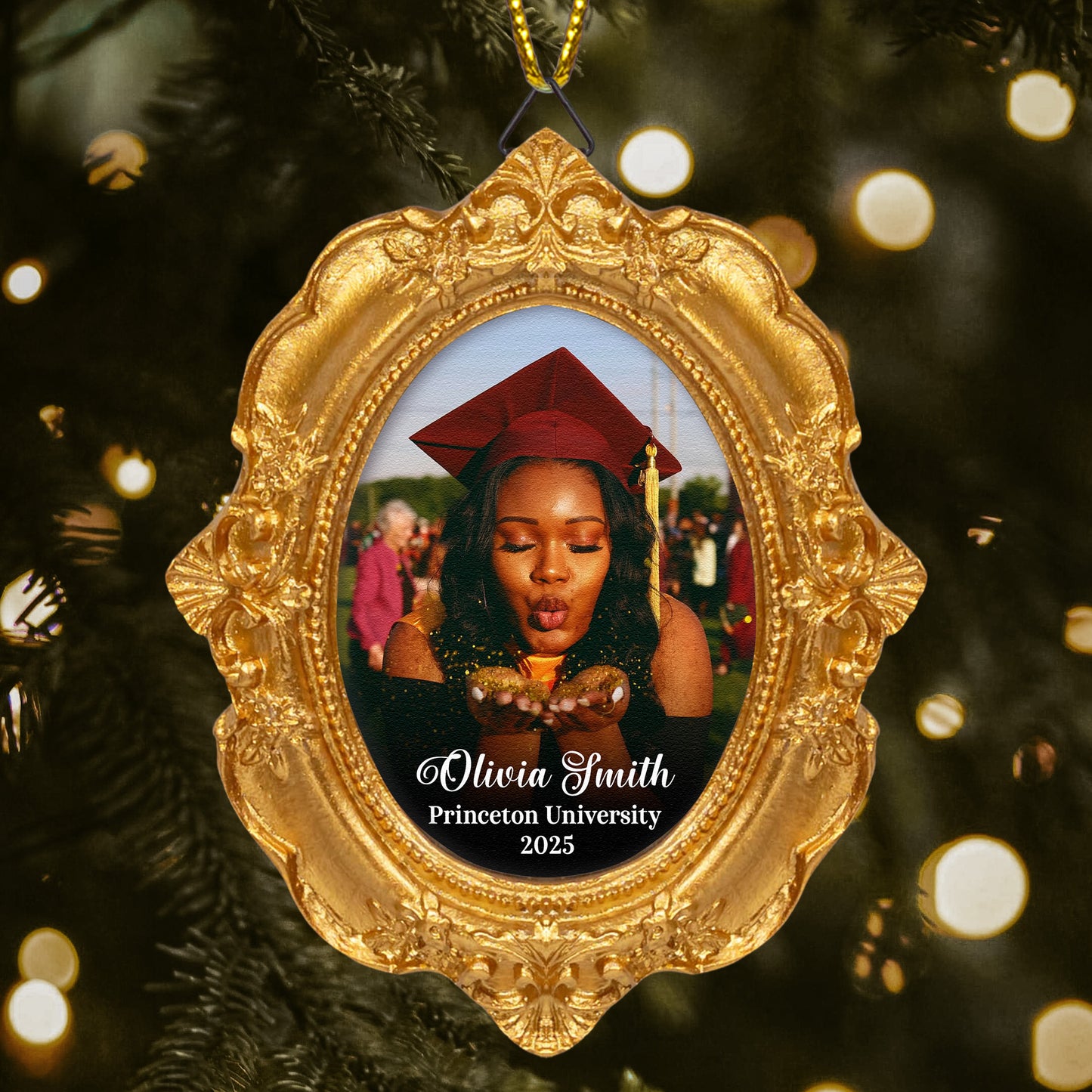 Graduation Gift Keepsake - Personalized Vintage Picture Frame Ornament