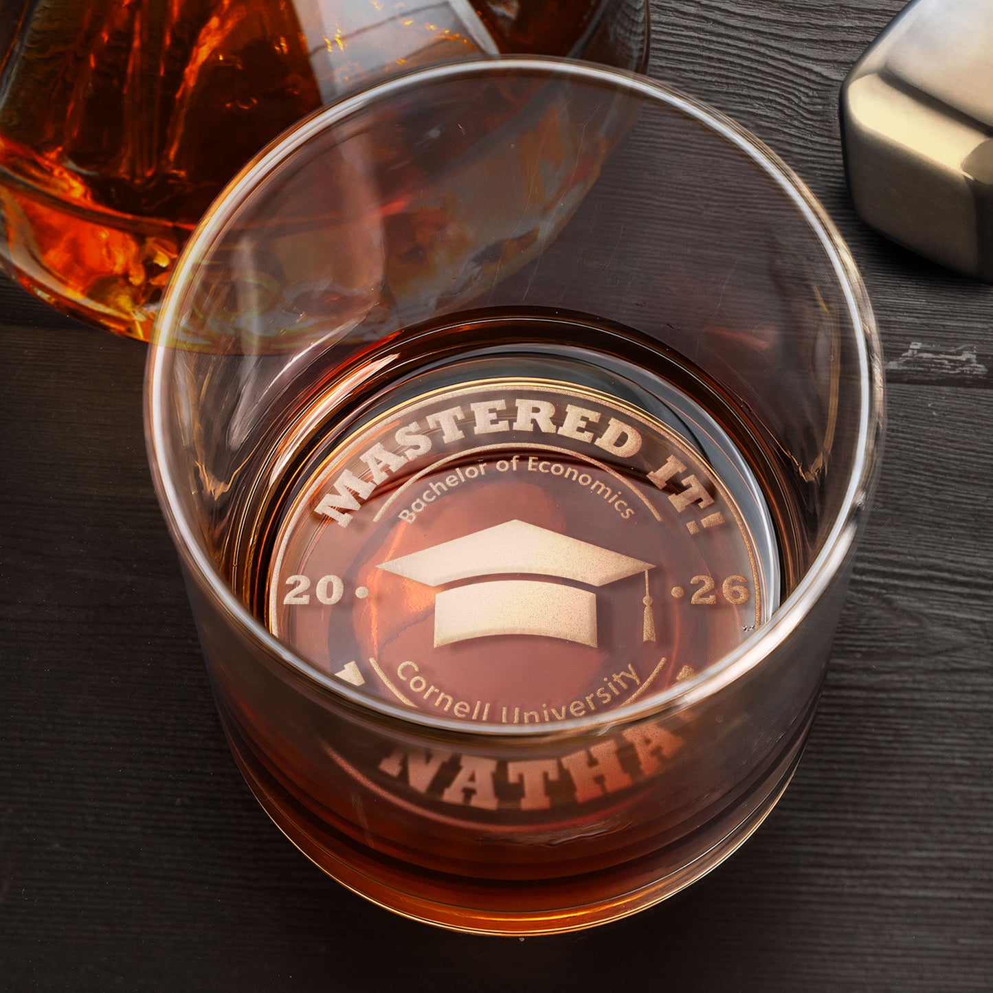 Graduation Gift Mastered It - Personalized Engraved Whiskey Glass