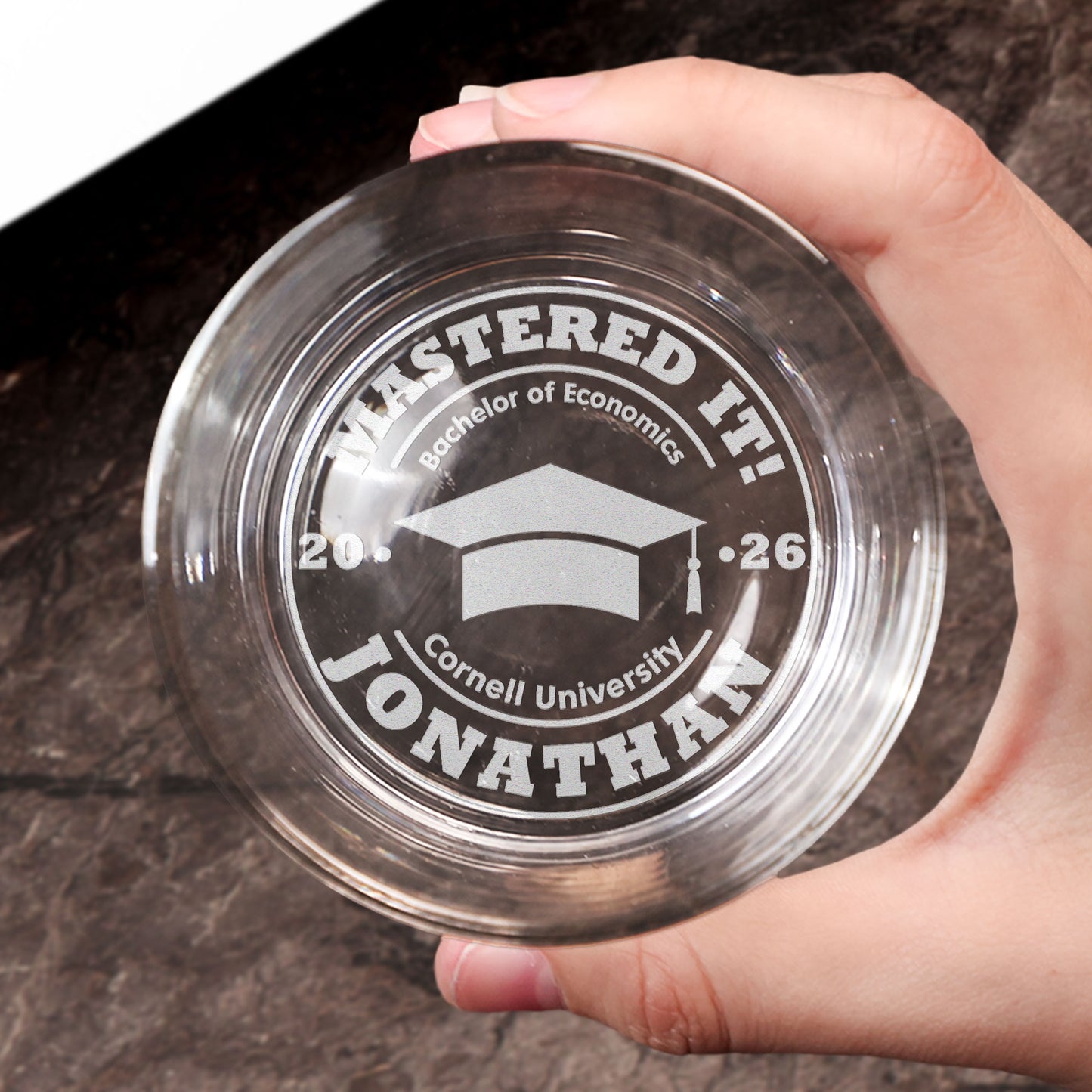 Graduation Gift Mastered It - Personalized Engraved Whiskey Glass