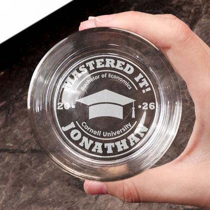 Graduation Gift Mastered It - Personalized Engraved Whiskey Glass