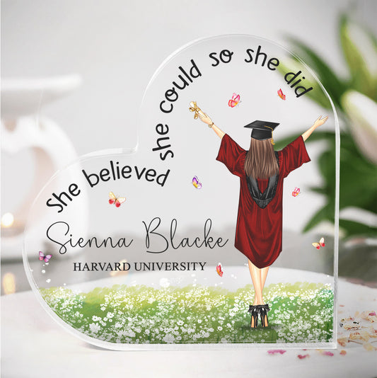 Graduation Gift She Believed She Could So She Did - Personalized Acrylic Plaque