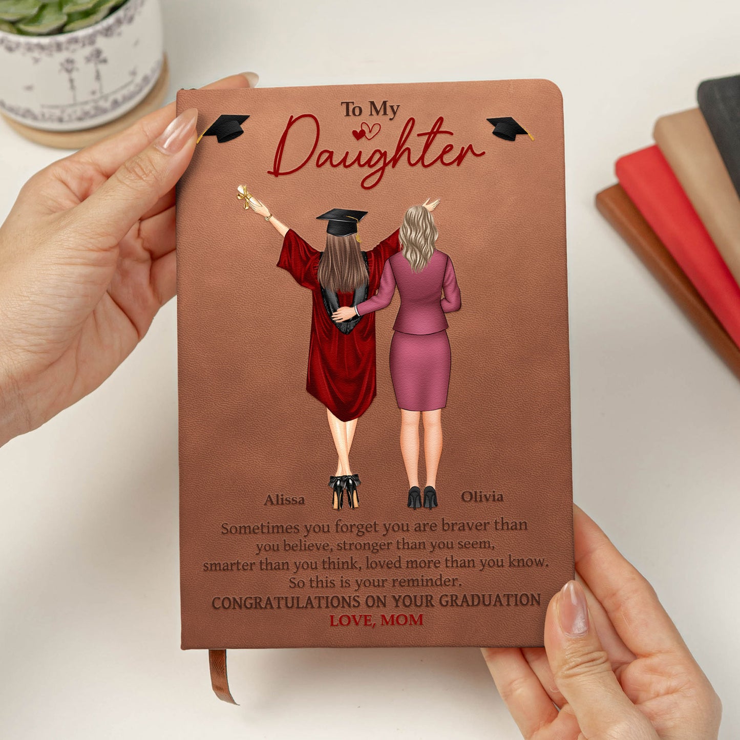 Graduation Gift Sometimes You Forget You Are Braver - Personalized Leather Journal