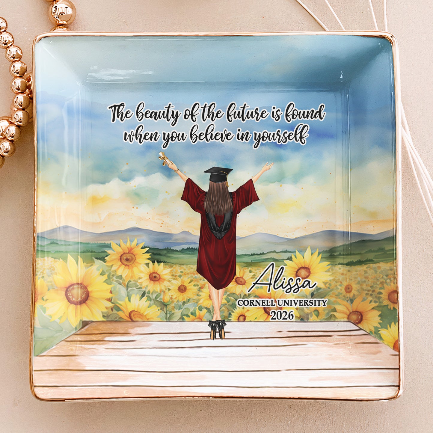 Graduation Gift The Beauty Of The Future Is Found - Personalized Jewelry Dish