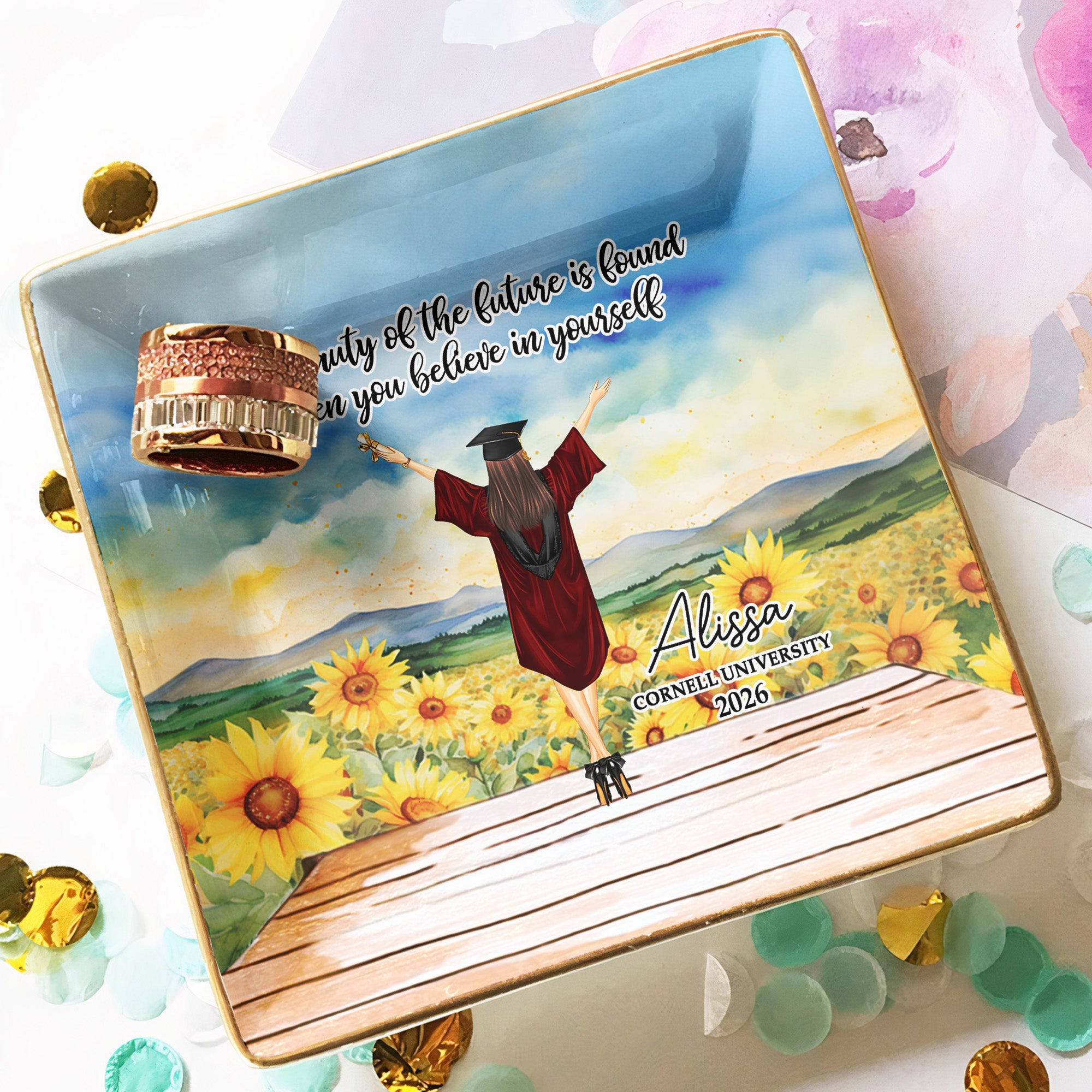 Graduation Gift The Beauty Of The Future Is Found - Personalized Jewelry Dish
