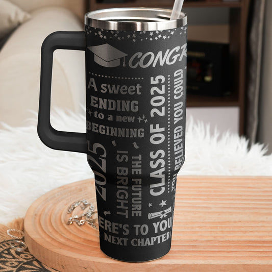 Graduation Gift The Future Is Bright - Personalized 40oz Tumbler