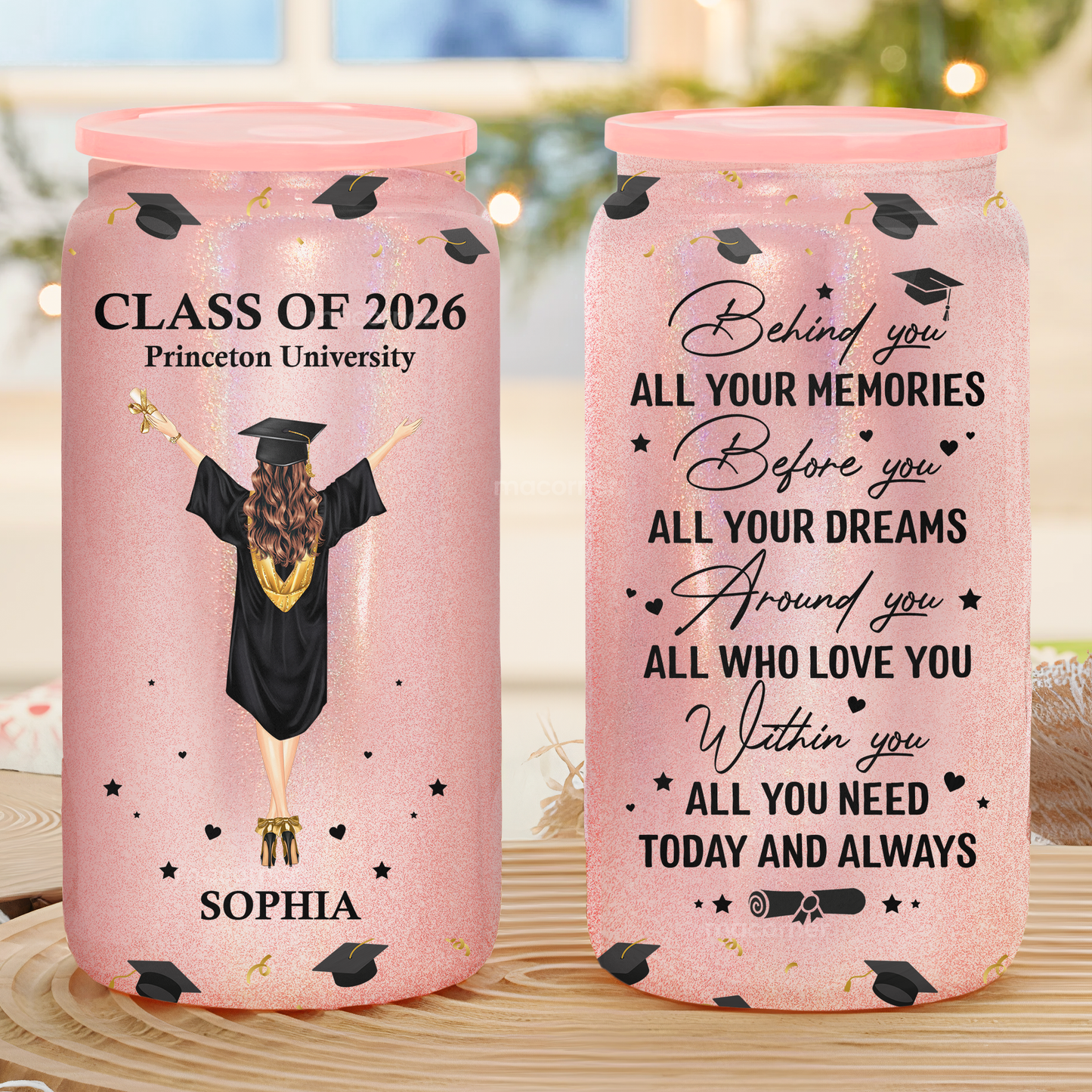 Graduation Gifts Before You All Your Dreams - Personalized Shimmer Glass Can