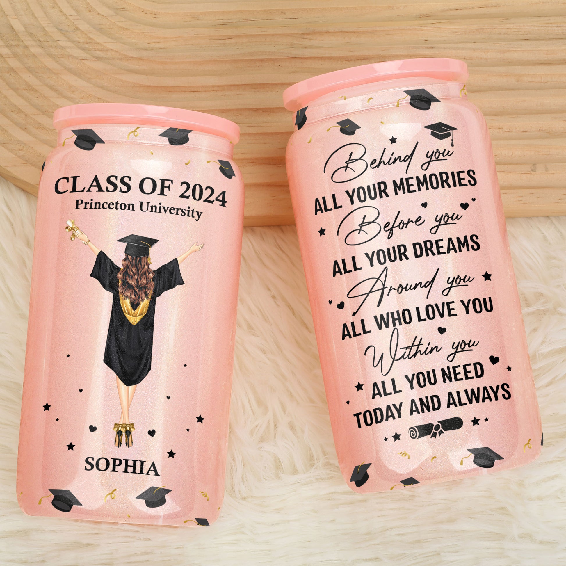 Graduation Gifts Before You All Your Dreams - Personalized Shimmer Glass Can