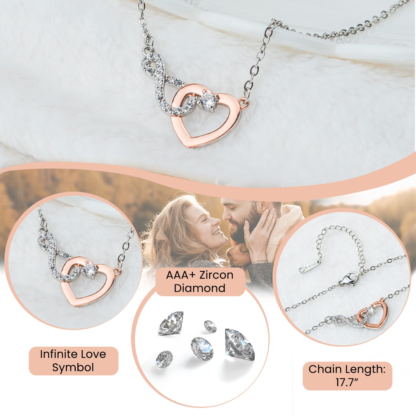 Graduation Gifts For Her - Personalized LED Light Acrylic Plaque With Infinity Necklace