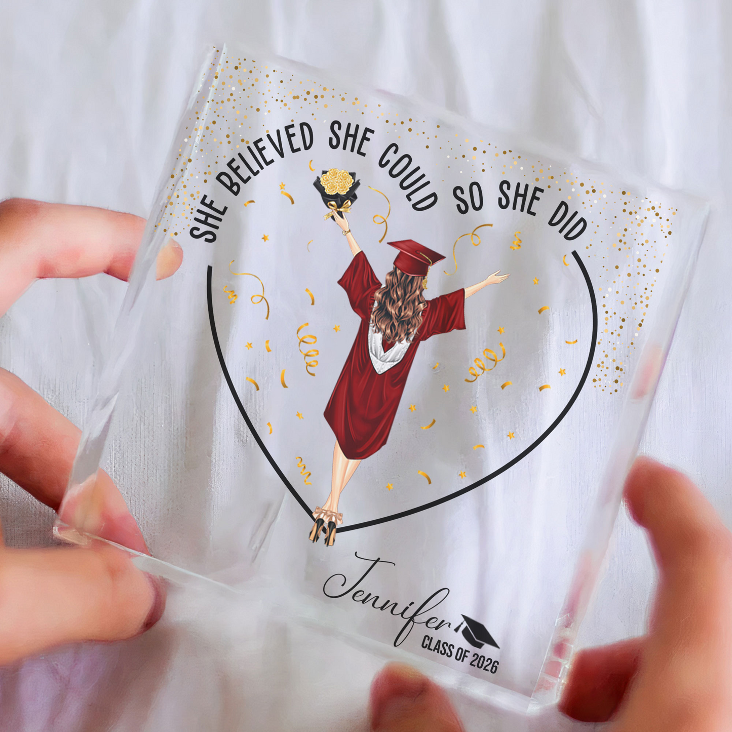 Graduation Gifts She Believed She Could So She Did - Personalized Acrylic Plaque
