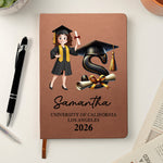 Graduation Initial Cartoon - Personalized Leather Journal