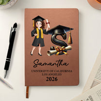 Graduation Initial Cartoon - Personalized Leather Journal