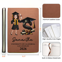 Graduation Initial Cartoon - Personalized Leather Journal
