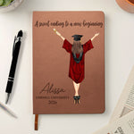Graduation Journal A Sweet Ending To A New Beginning - Personalized Leather Journal