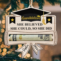 Graduation Money Holder - Personalized Wooden Ornament