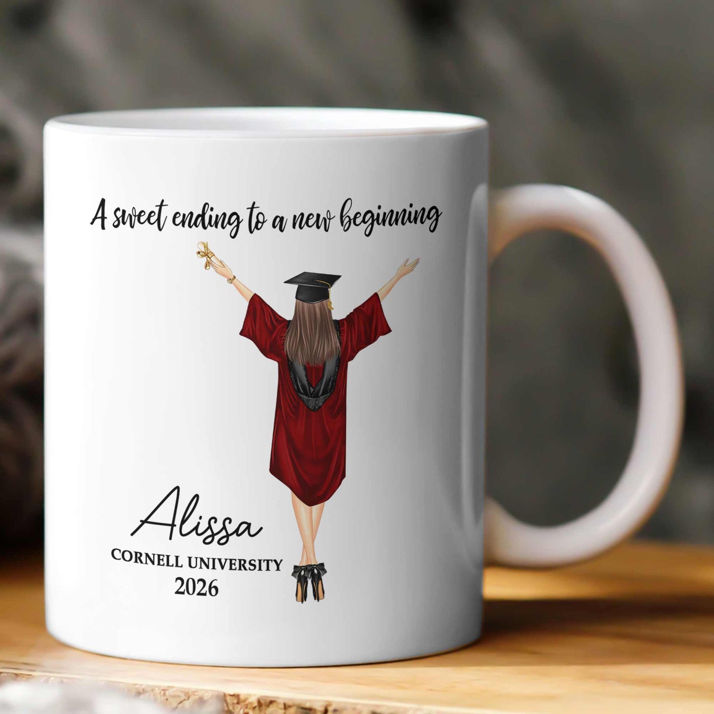 Graduation Mug A Sweet Ending To A New Beginning - Personalized Mug