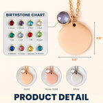 Graduation Necklace Custom Name And Birthstone - Personalized Birthstone Necklace
