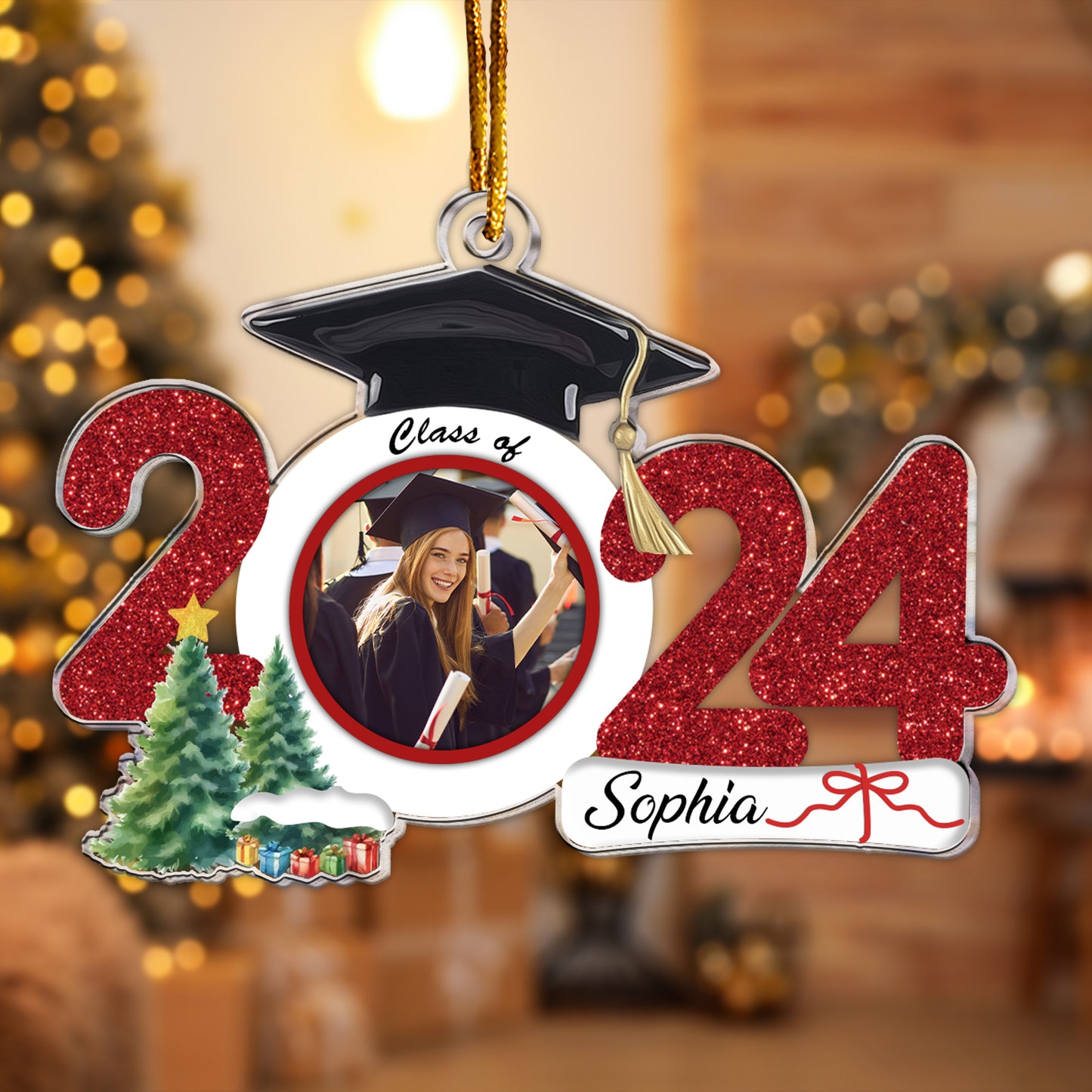 Graduation Ornament Class Of 2024 - Personalized Acrylic Photo Ornament