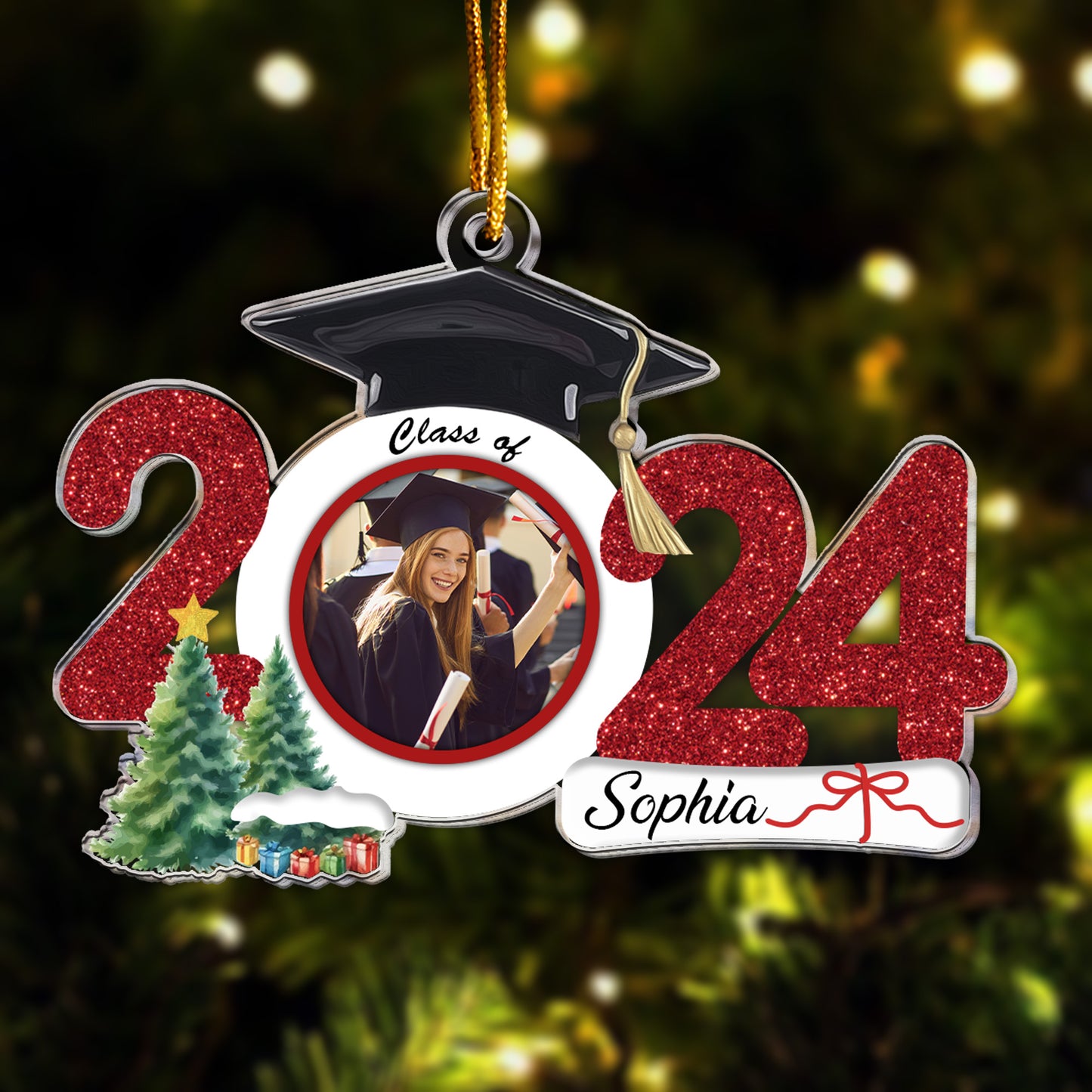 Graduation Ornament Class Of 2024 - Personalized Acrylic Photo Ornament