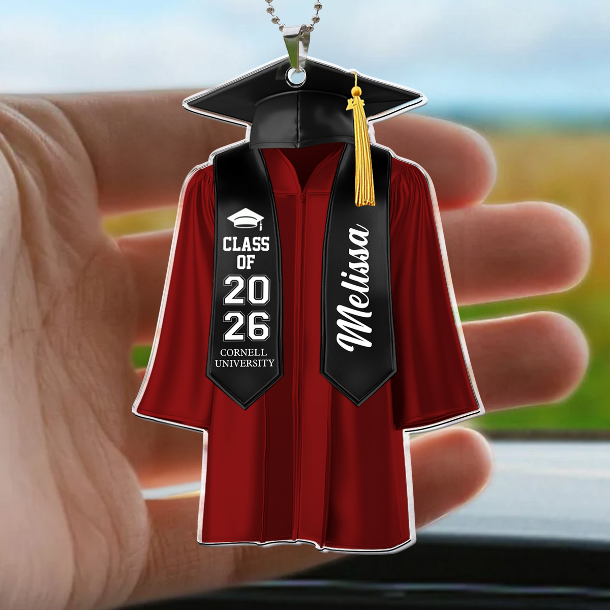 Graduation Ornaments Class of 2026 - Personalized Rear View Mirror Acc ...