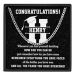 Graduation Remember How Far You Have Come - Personalized Men's Cuban Link Chain