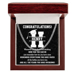 Graduation Remember How Far You Have Come - Personalized Men's Cuban Link Chain