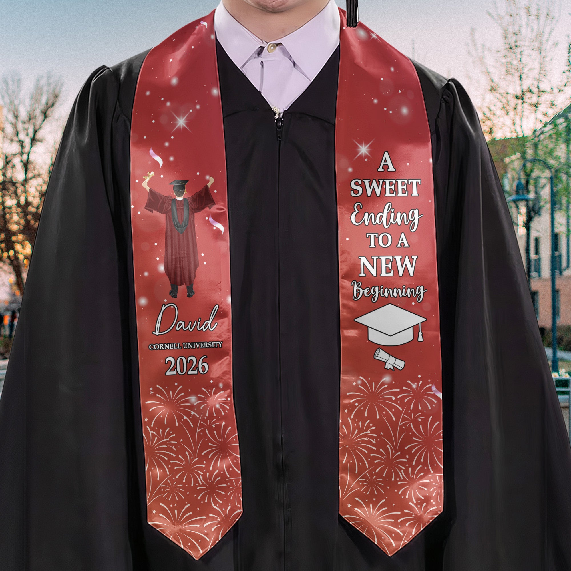 Graduation Stole A Sweet Ending To A New Beginning - Personalized Graduation Stole